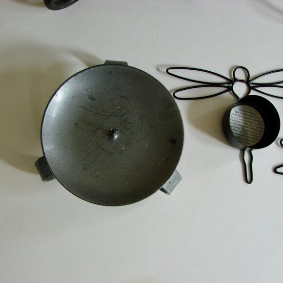 8 Black Candle Tealight Holders Metal Dragonfly Whimsigoth Goth Decor - Picture 13 of 15